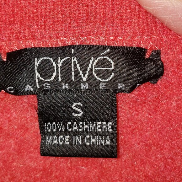 Women's Prive Cashmere Coral Crew Neck Sweater - M - Picture 6 of 6